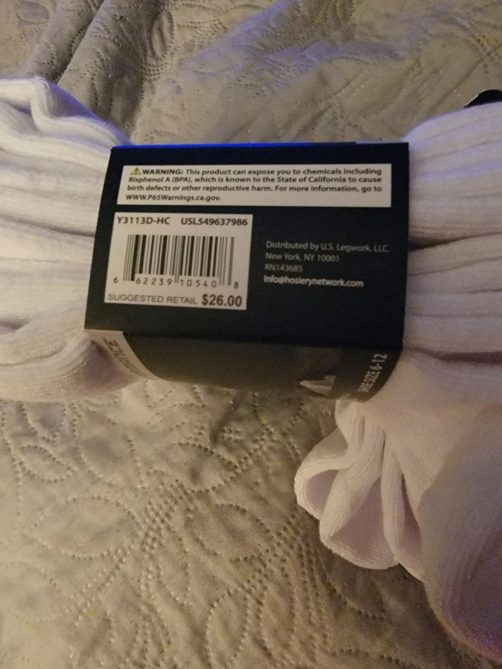 U.S. Polo Assn. Men's White Performance Crew Socks - Moisture Control